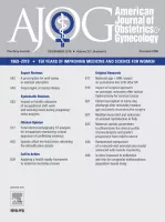 American Journal of Obstetrics and Gynecology cover